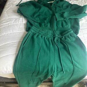 Fashion Nova Emerald Green Jogger Set